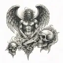 Heaven vs hell tattoo design idea