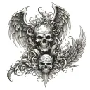 Heaven vs hell tattoo design idea