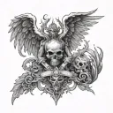 Heaven vs hell tattoo design idea