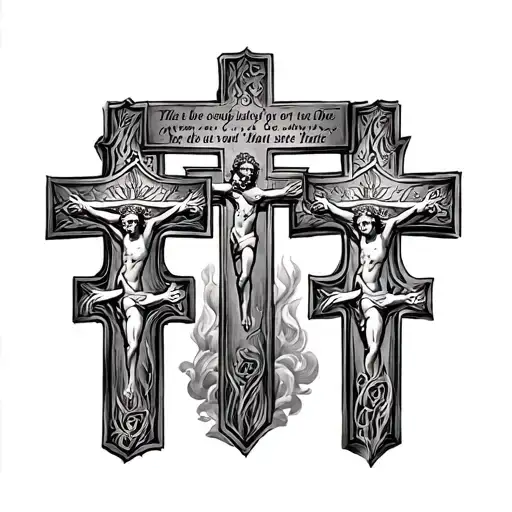 three crosses with proverbs 18:24 for chest tattoo tattoo design idea