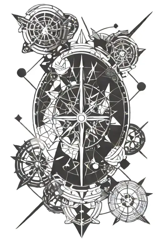 vegsivir viking compass tattoo design idea