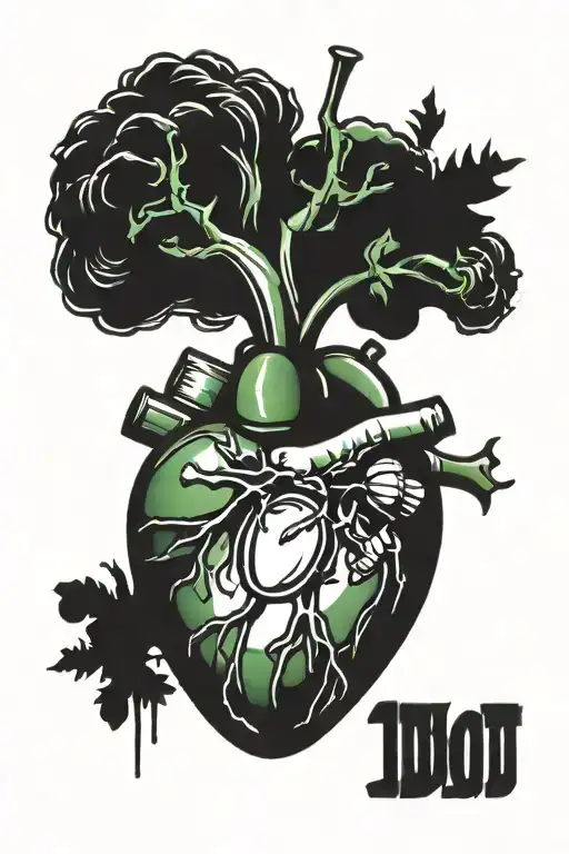 American Idiot Heart grenade Green Day album cover tattoo design idea