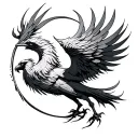 Sagittarius, transformative energy, spirit animal phoenix tattoo design idea