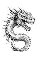 evil dragon chinese tattoo design idea
