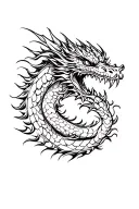evil dragon chinese tattoo design idea