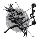 compound bow tattoo design idea