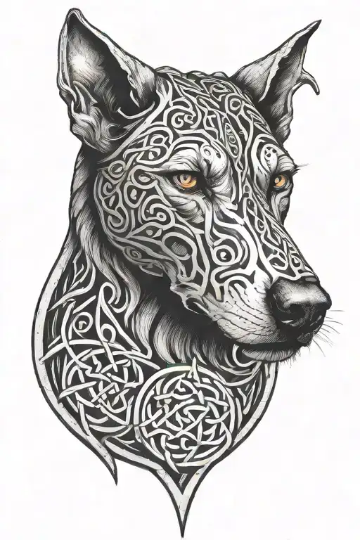 celtic hounds symbol tattoo design idea