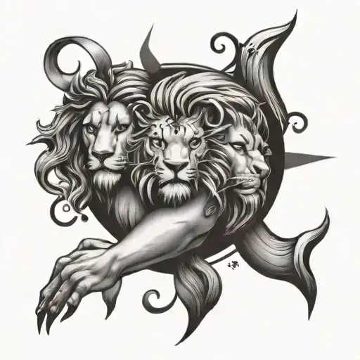 family gemini leo aquarius zodiac sign tattoo design idea