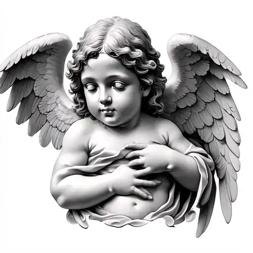 cherub angel tattoo design idea