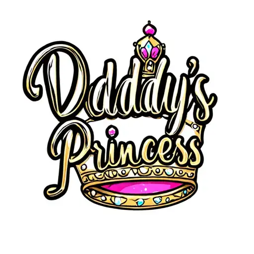 "DADDY’s Princess" tiara tattoo design idea