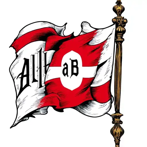 word ALBA with scottis flag in the shape tattoo design idea