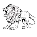 lion roaring tattoo design idea