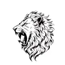 lion roaring tattoo design idea