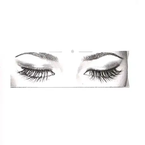 a woman's eyelashes tattoo design idea