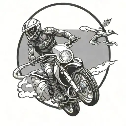 motorcycling skydiving basketball tattoo design idea