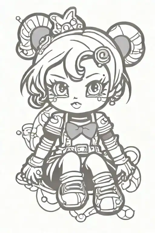 hello kitty Harley Quinn tattoo design idea