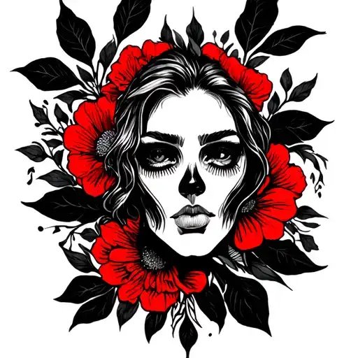 tyle: Traditional / Old School (Bold lines, limited color palette) or Blackwork with Red Accents. ​Placement: Full Sleev tattoo design idea