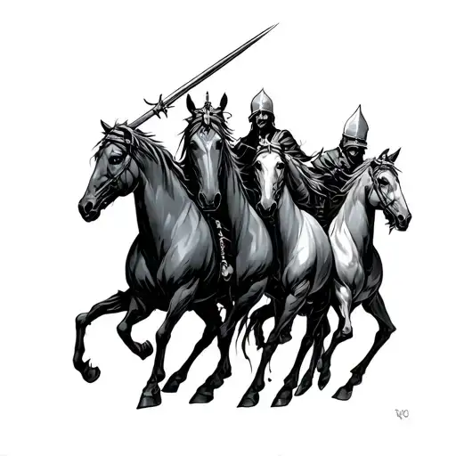 Dantes four horsemen tattoo design idea