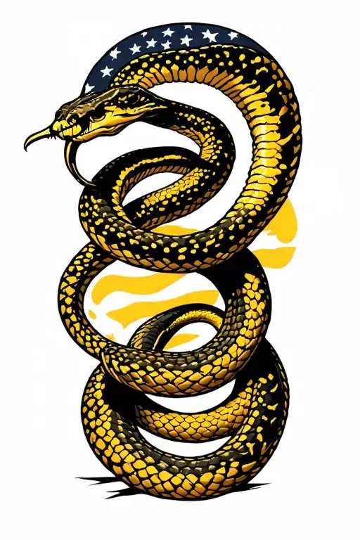 don't tread on me snake patriot yellow 2nd amendment tattoo design idea