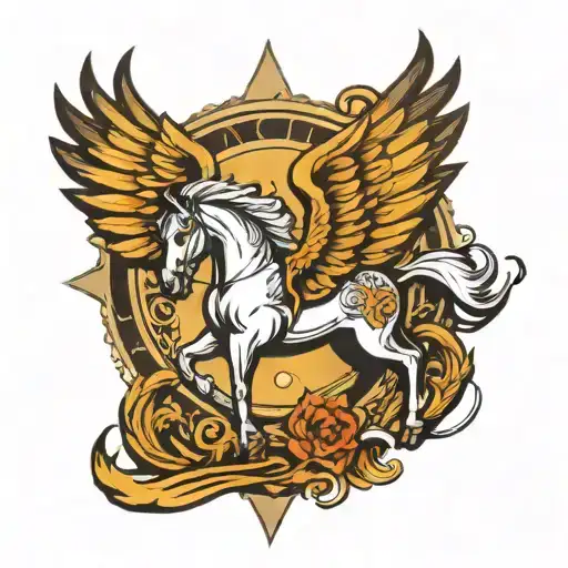 winged horse tattoo design idea