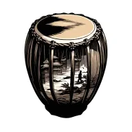 patterns depicting scenes of daily life, ritualistic activities, and cultural symbols of the Dong Son drum tattoo design idea