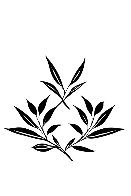 2 Olive branches wrapped around neck symmetrical tattoo design idea