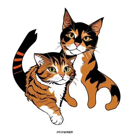 alf and cat tattoo design idea