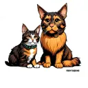alf and cat tattoo design idea