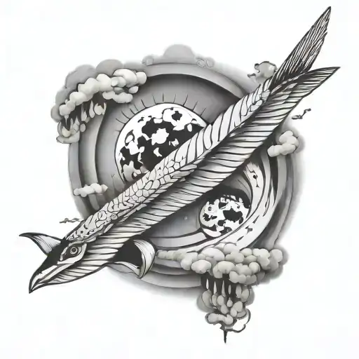 sky's the limit thinking tattoo design idea