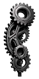 sprockets chains mechanical tattoo design idea
