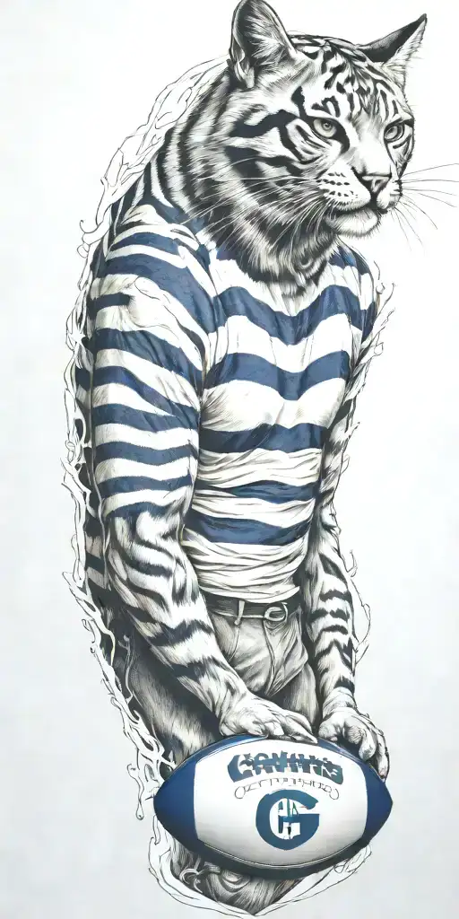 Geelong cats football club AFL in stadium  tattoo design idea