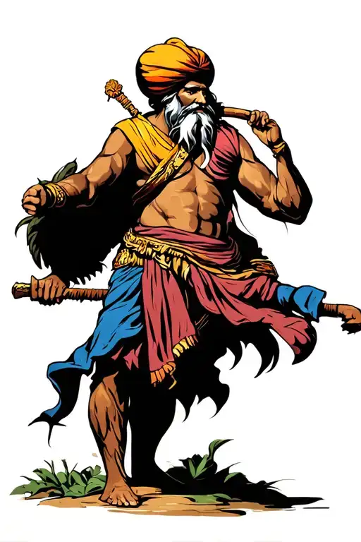 Baba Deep Singh Nalwa tattoo design idea