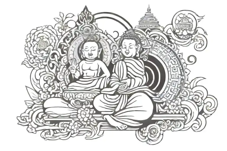 Buddhist tattoo design idea