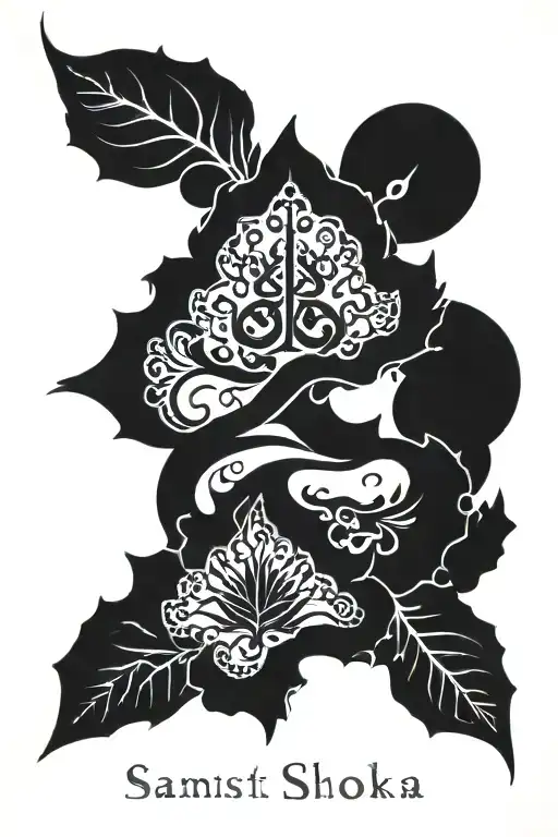 sanskrit shloka with artwork tattoo design idea