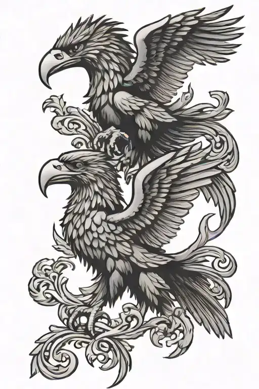 double headed albanian eagle tattoo design idea