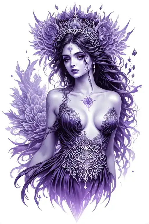 nyx goddess tattoo design idea