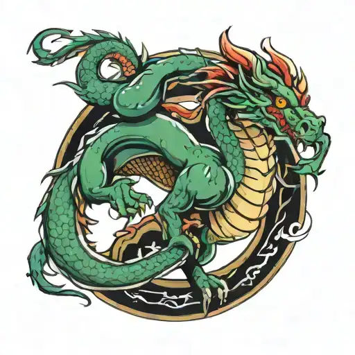 mma fighter jiujitsu dragon spirit tattoo design idea