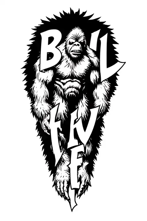 "Believe " Bigfoot tattoo design idea