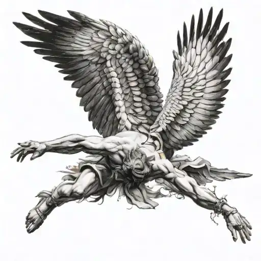 icarus falling tattoo design idea