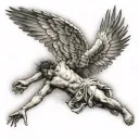 icarus falling tattoo design idea