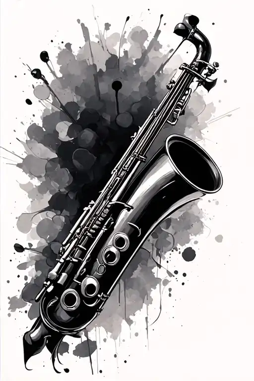 contrabass clarinet tattoo design idea