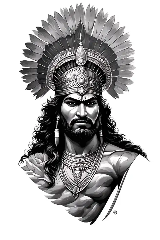 mahabharat warrior karna tattoo design idea