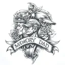 memory of dad tattoo design idea