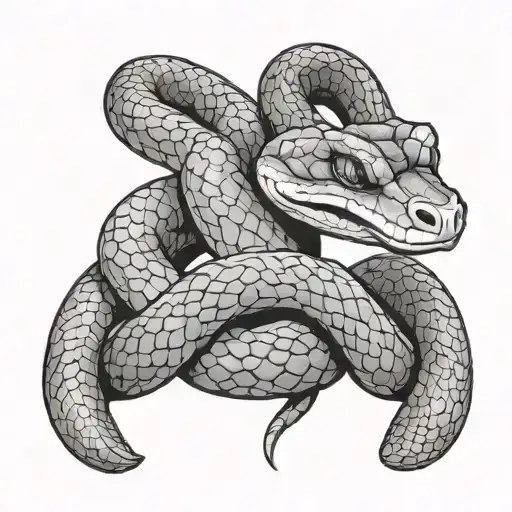 Horn Snake Viper,wrapped around hands tattoo design idea