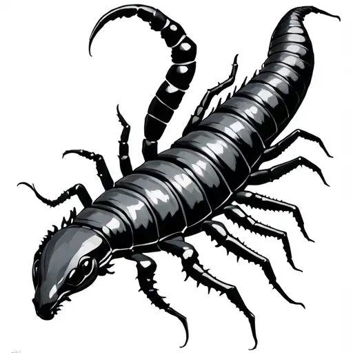 centipede on elbow spiraling polygons tattoo design idea