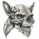 dog skull tattoo design idea