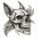 dog skull tattoo design idea