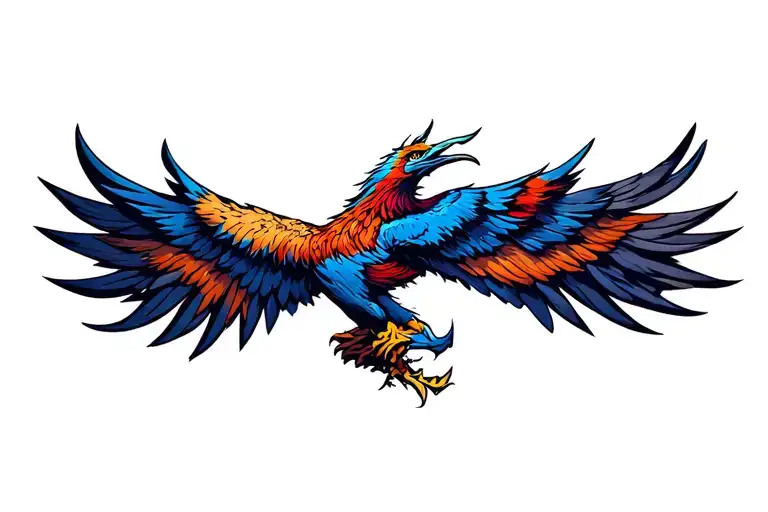 phoenix eating its own tail wrapped tattoo design idea