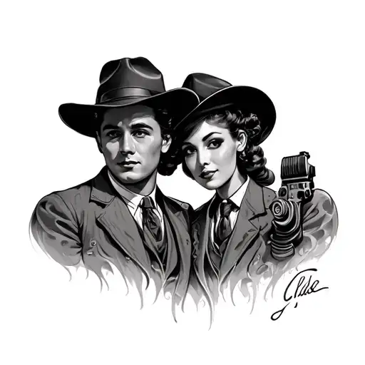 Bonnie And Clyde tattoo design idea