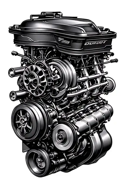 v8 engine tattoo design idea